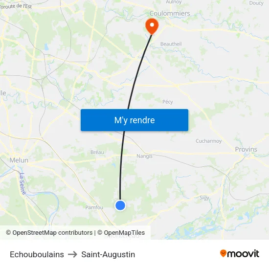 Echouboulains to Saint-Augustin map