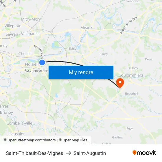 Saint-Thibault-Des-Vignes to Saint-Augustin map