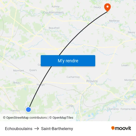 Echouboulains to Saint-Barthelemy map
