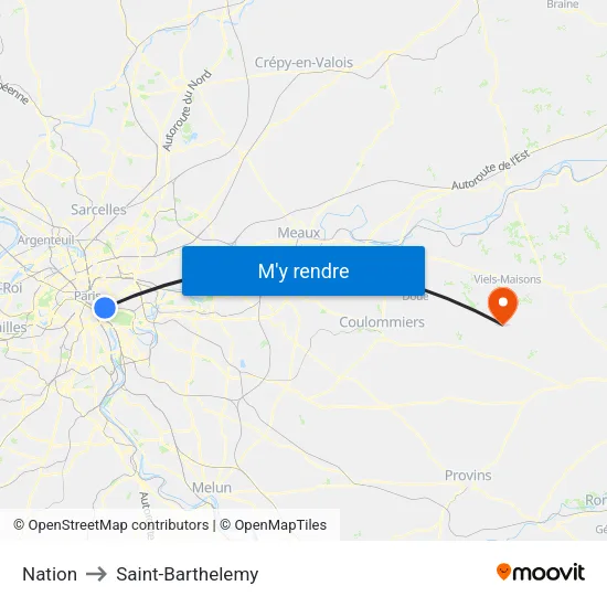 Nation to Saint-Barthelemy map