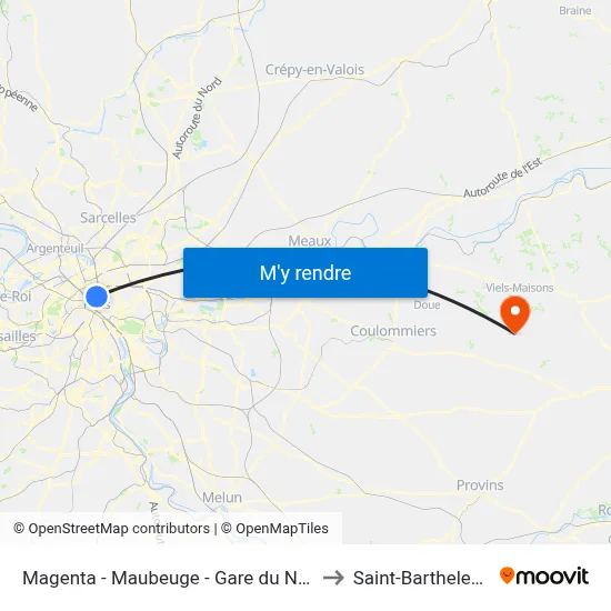Magenta - Maubeuge - Gare du Nord to Saint-Barthelemy map