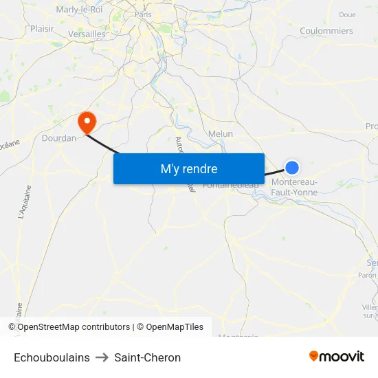 Echouboulains to Saint-Cheron map