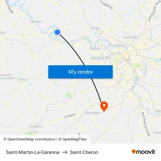 Saint-Martin-La-Garenne to Saint-Cheron map