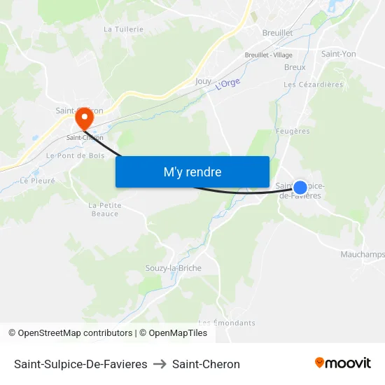 Saint-Sulpice-De-Favieres to Saint-Cheron map