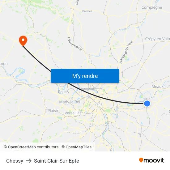 Chessy to Saint-Clair-Sur-Epte map