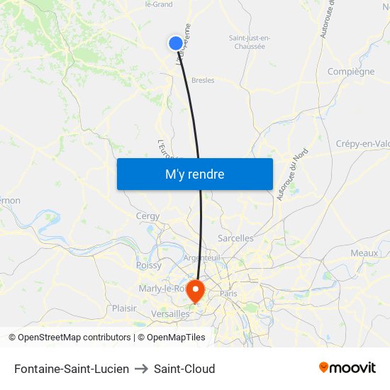 Fontaine-Saint-Lucien to Saint-Cloud map