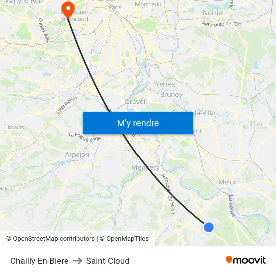 Chailly-En-Biere to Saint-Cloud map