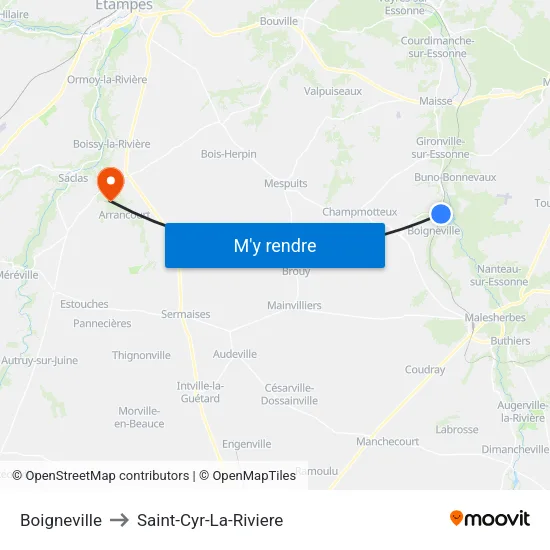 Boigneville to Saint-Cyr-La-Riviere map