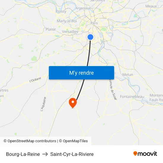 Bourg-La-Reine to Saint-Cyr-La-Riviere map