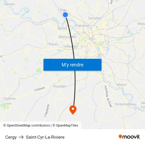 Cergy to Saint-Cyr-La-Riviere map