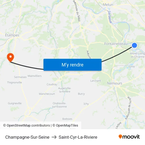 Champagne-Sur-Seine to Saint-Cyr-La-Riviere map