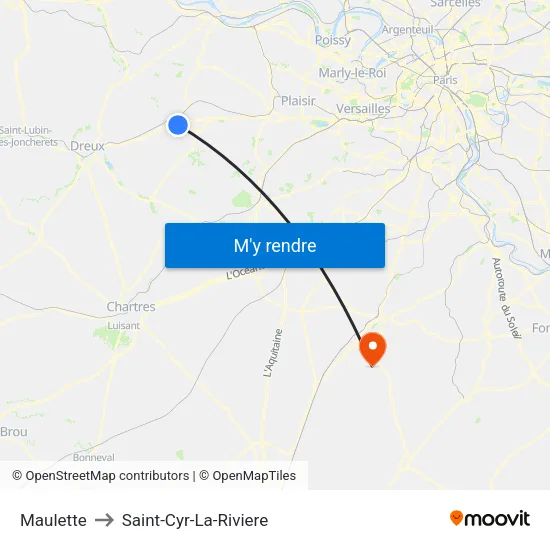 Maulette to Saint-Cyr-La-Riviere map
