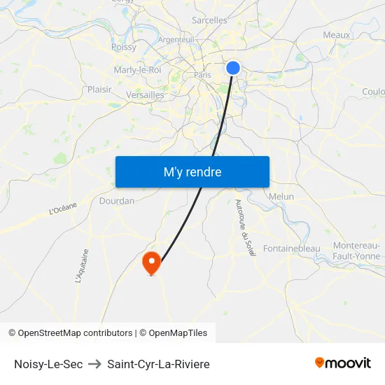 Noisy-Le-Sec to Saint-Cyr-La-Riviere map