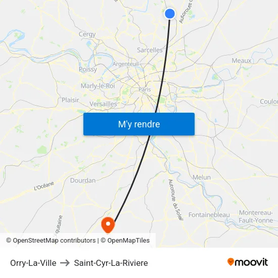 Orry-La-Ville to Saint-Cyr-La-Riviere map