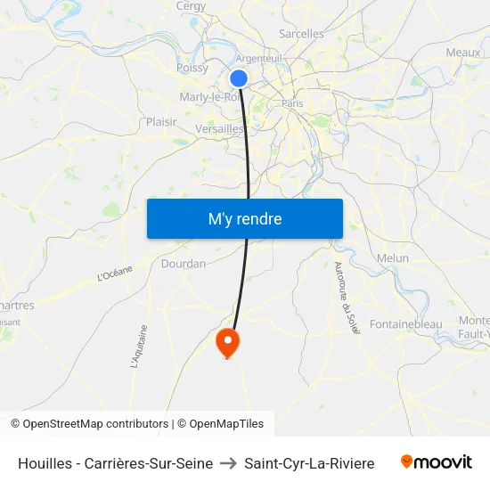 Houilles - Carrières-Sur-Seine to Saint-Cyr-La-Riviere map