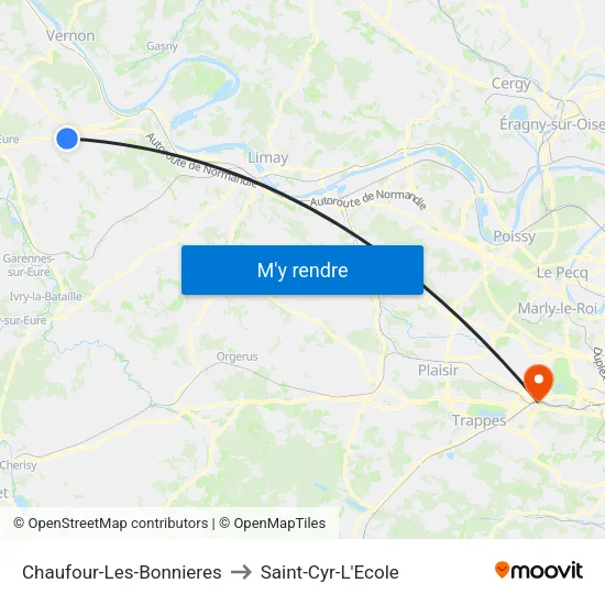 Chaufour-Les-Bonnieres to Saint-Cyr-L'Ecole map