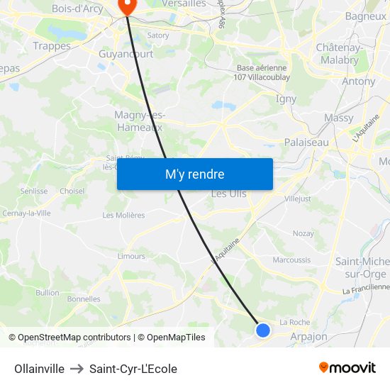 Ollainville to Saint-Cyr-L'Ecole map