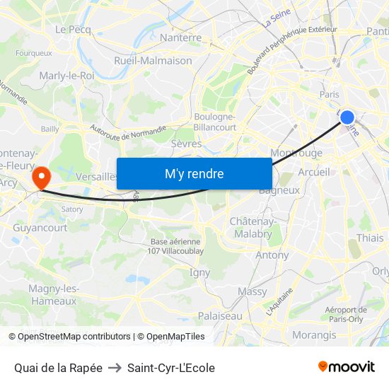 Quai de la Rapée to Saint-Cyr-L'Ecole map
