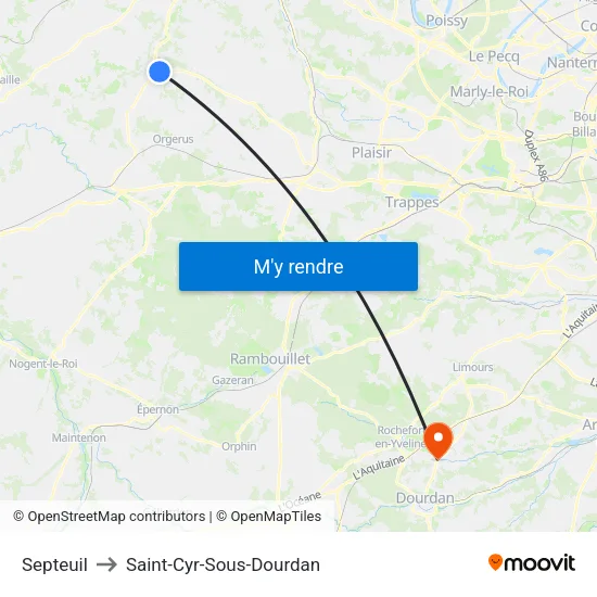 Septeuil to Saint-Cyr-Sous-Dourdan map