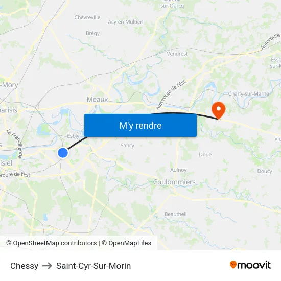 Chessy to Saint-Cyr-Sur-Morin map