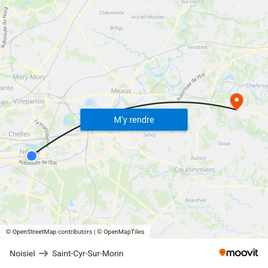 Noisiel to Saint-Cyr-Sur-Morin map