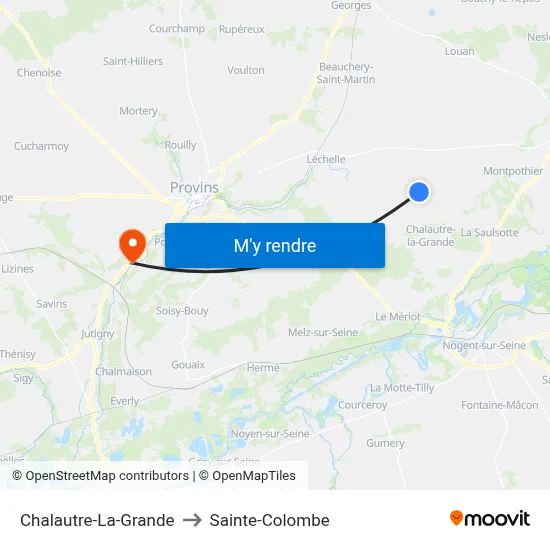 Chalautre-La-Grande to Sainte-Colombe map