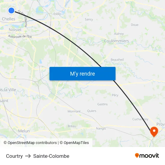 Courtry to Sainte-Colombe map
