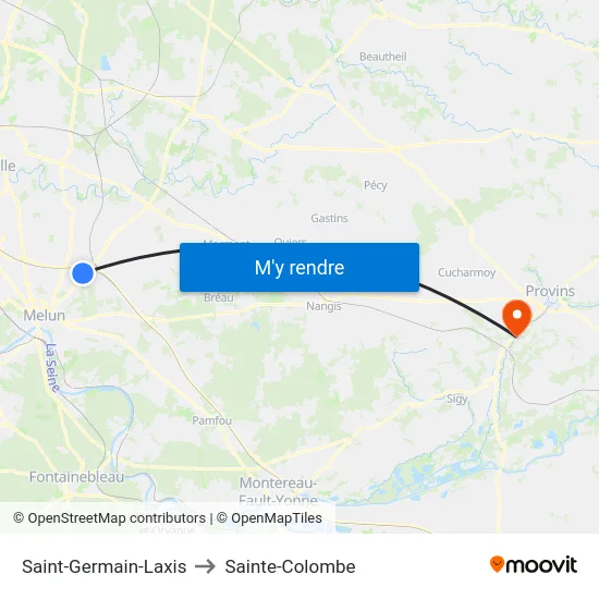 Saint-Germain-Laxis to Sainte-Colombe map