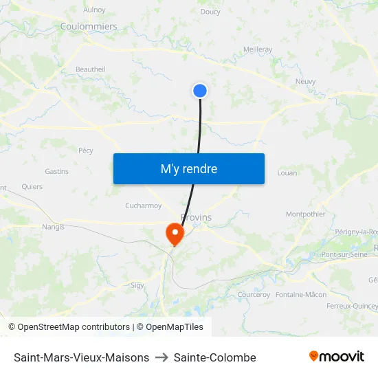 Saint-Mars-Vieux-Maisons to Sainte-Colombe map