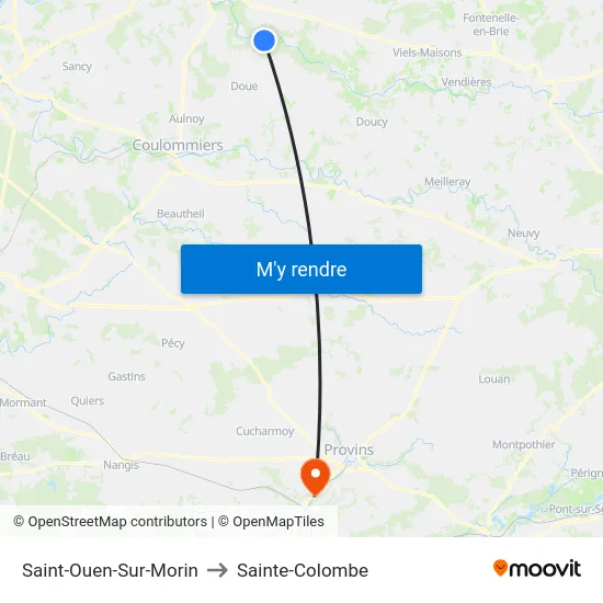 Saint-Ouen-Sur-Morin to Sainte-Colombe map
