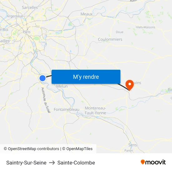 Saintry-Sur-Seine to Sainte-Colombe map