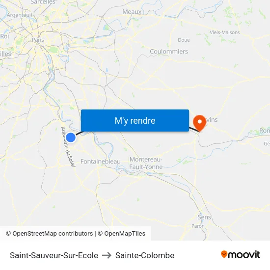 Saint-Sauveur-Sur-Ecole to Sainte-Colombe map