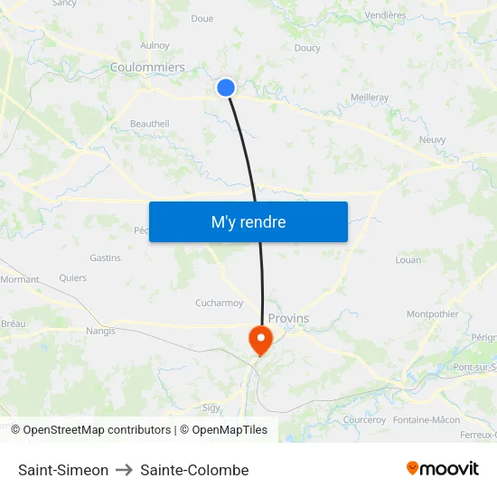 Saint-Simeon to Sainte-Colombe map