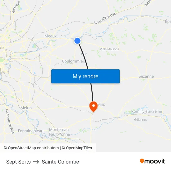 Sept-Sorts to Sainte-Colombe map