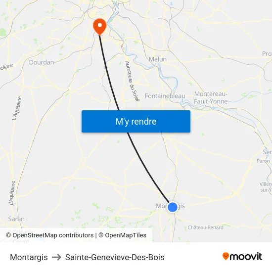 Montargis to Sainte-Genevieve-Des-Bois map