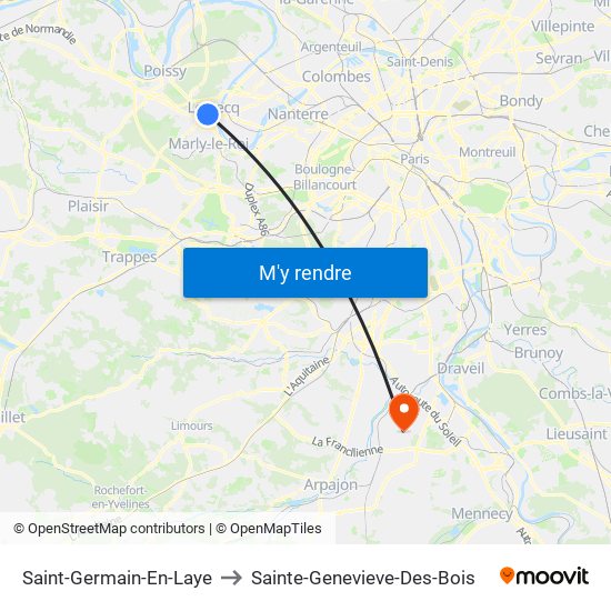 Saint-Germain-En-Laye to Sainte-Genevieve-Des-Bois map