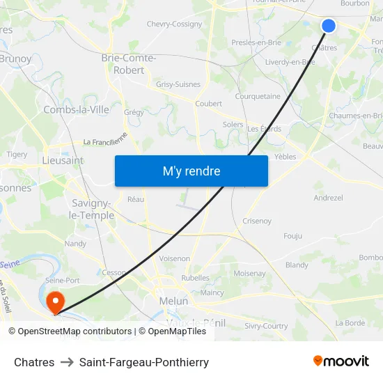 Chatres to Saint-Fargeau-Ponthierry map