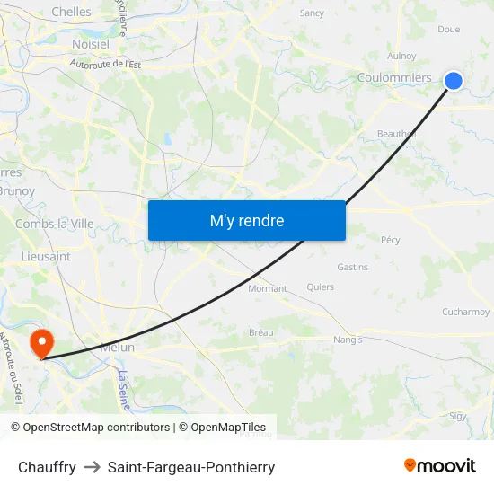 Chauffry to Saint-Fargeau-Ponthierry map