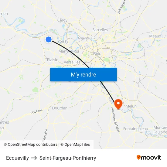 Ecquevilly to Saint-Fargeau-Ponthierry map