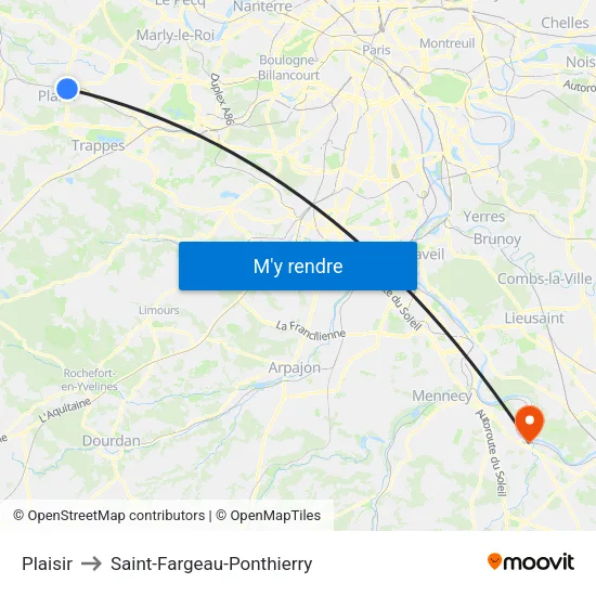 Plaisir to Saint-Fargeau-Ponthierry map