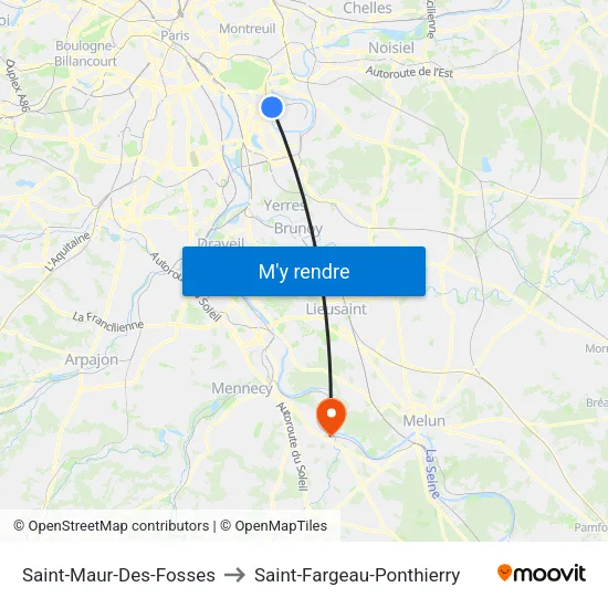Saint-Maur-Des-Fosses to Saint-Fargeau-Ponthierry map