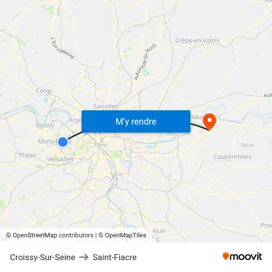 Croissy-Sur-Seine to Saint-Fiacre map