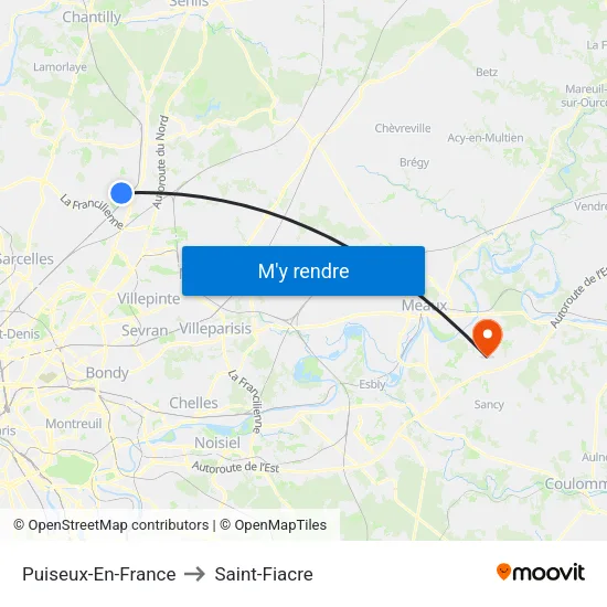 Puiseux-En-France to Saint-Fiacre map