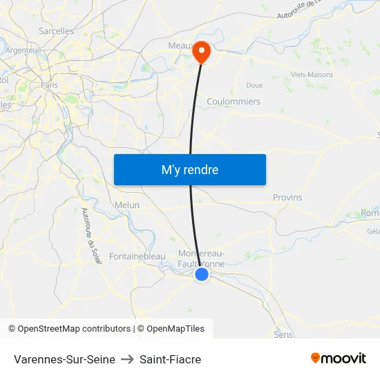 Varennes-Sur-Seine to Saint-Fiacre map
