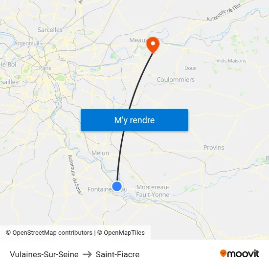 Vulaines-Sur-Seine to Saint-Fiacre map