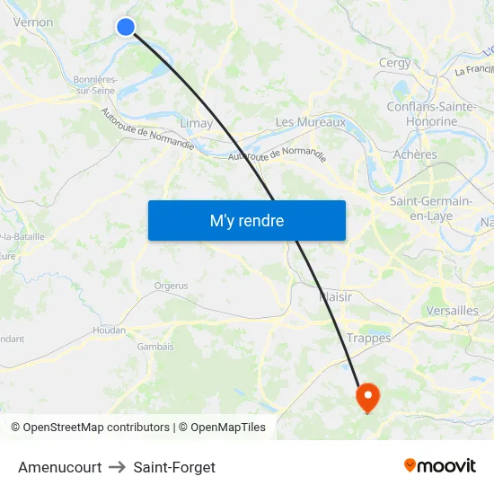 Amenucourt to Saint-Forget map