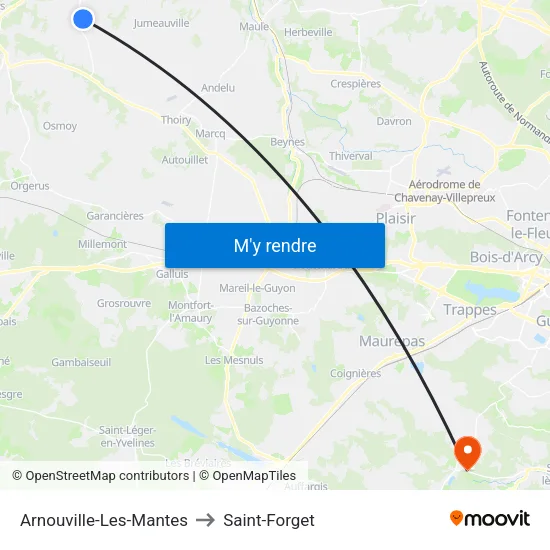 Arnouville-Les-Mantes to Saint-Forget map
