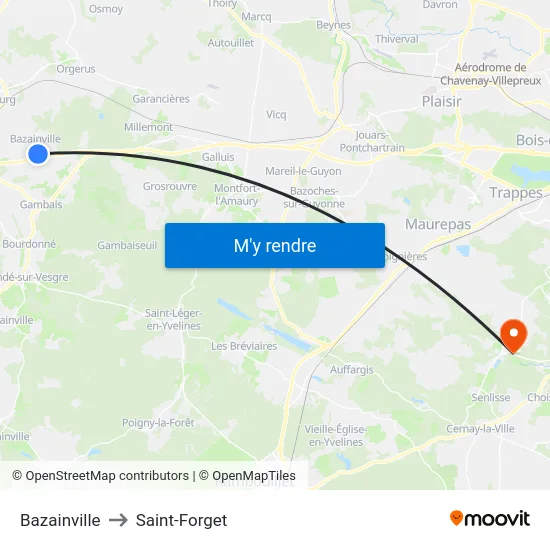 Bazainville to Saint-Forget map