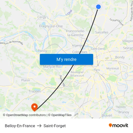 Belloy-En-France to Saint-Forget map