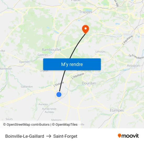Boinville-Le-Gaillard to Saint-Forget map